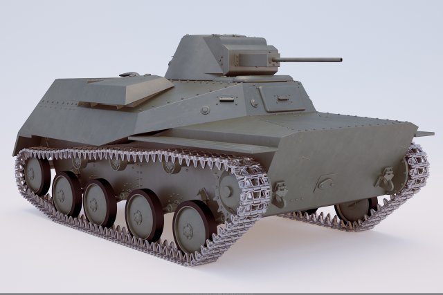 रूसी टैंक टी-30 3D मॉडल .c4d .max .obj .3ds .fbx .stl .blend 