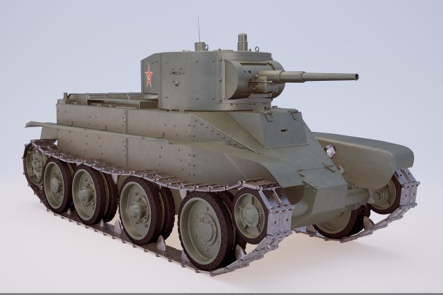 Russian tank BT - 5 3D 模型 .c4d .max .obj .3ds .fbx .stl .blend 