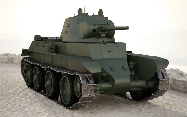 Russian tank BT - 7 3D 模型 .c4d .max .obj .3ds .fbx .stl .blend 