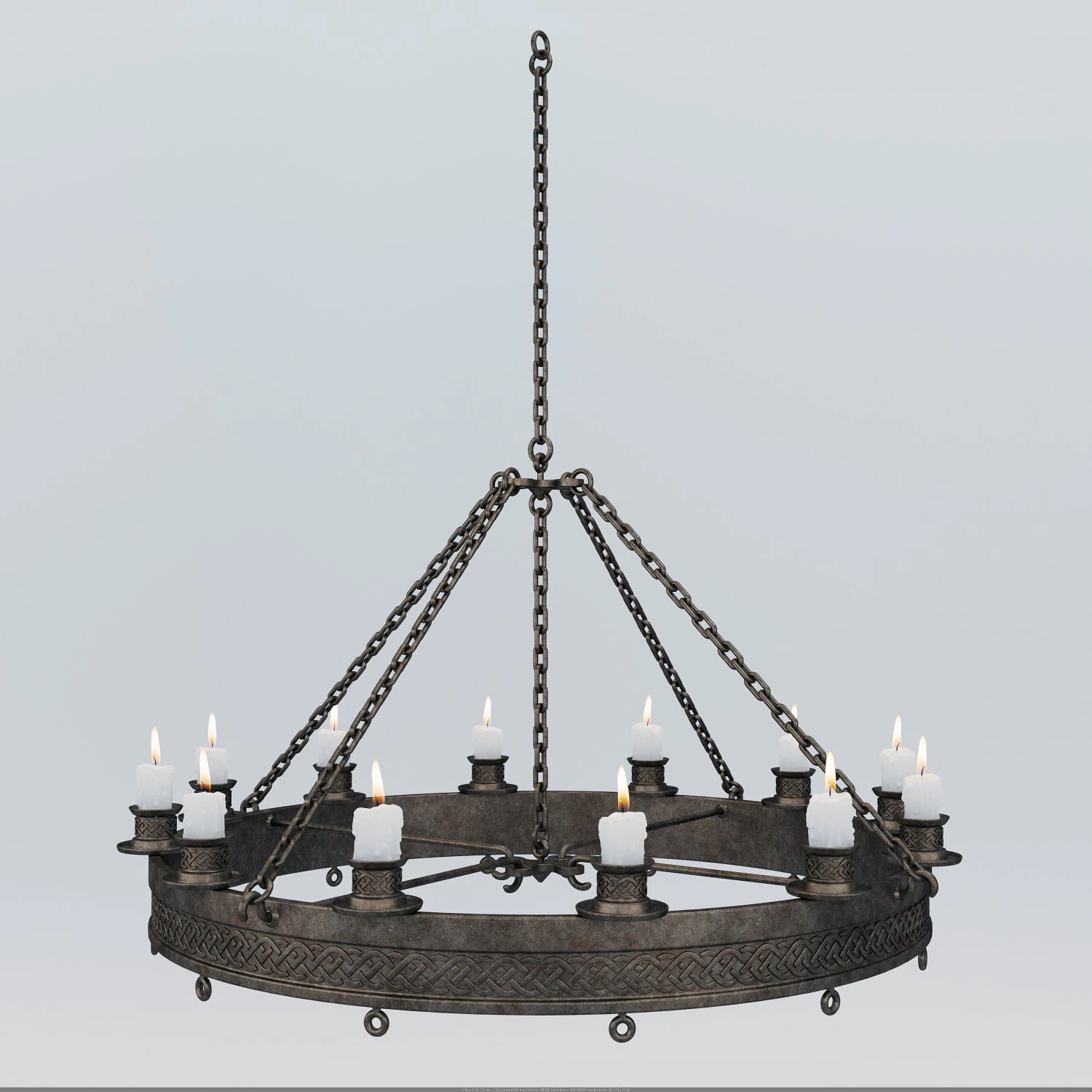 Medieval ceiling lamp 3D Model .c4d .max .obj .3ds .fbx .stl .blend 