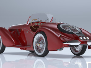 1939 Alfa Romeo 6C 2500 SS spider HQ 3D Модель