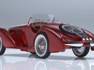 1939 Alfa Romeo 6C 2500 SS spider HQ 3D Model
