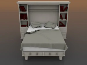 cama e criado mudo Modelo 3D