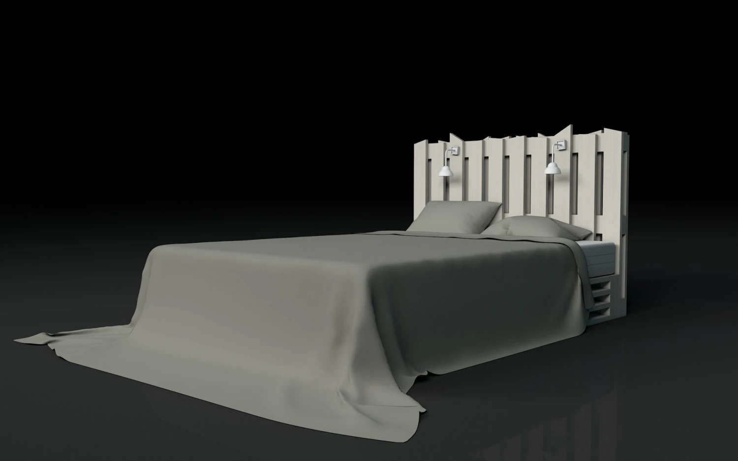 bed of boards 3D Model .c4d .max .obj .3ds .fbx .stl .blend
