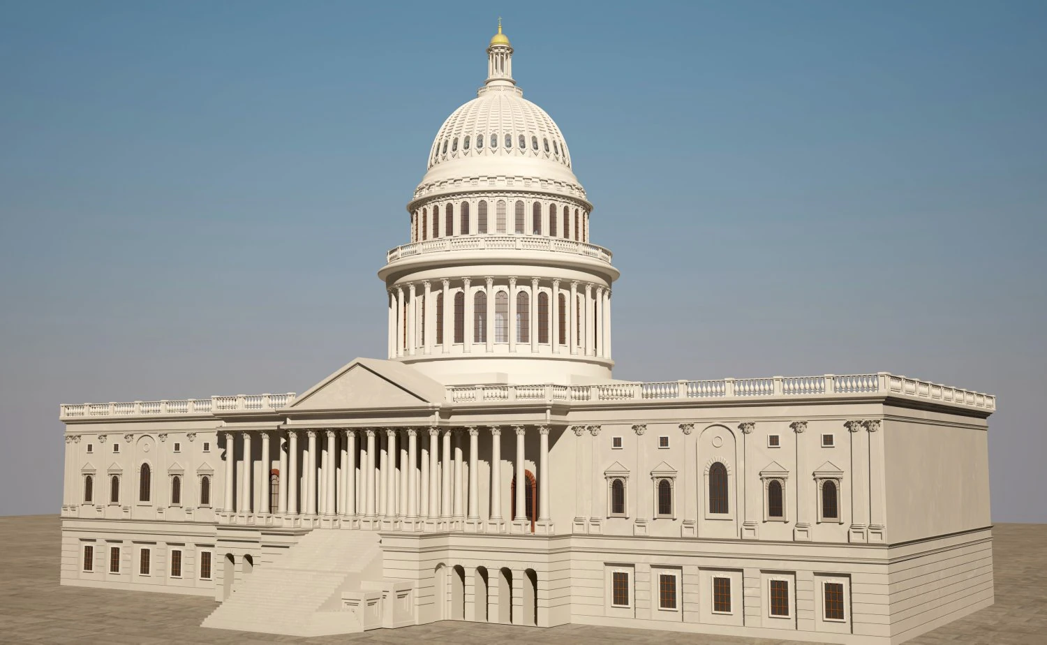 capitol 3D Model .c4d .max .obj .3ds .fbx .stl .blend 