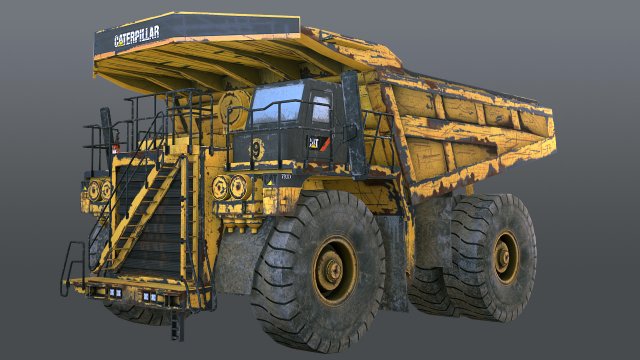 dump truck rusty 3D Model .c4d .max .obj .3ds .fbx .stl .blend 