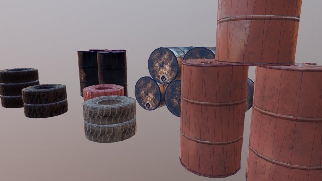 barrels tyre 3D Model .c4d .max .obj .3ds .fbx .stl .blend 