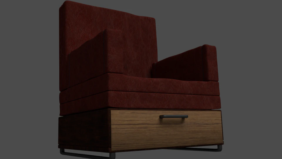 old armchair 3D Model .c4d .max .obj .3ds .fbx .stl .blend
