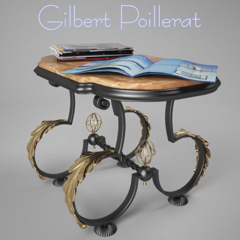 coffe table by gilbert poillerat 30s Model 3D .c4d .max .obj .3ds .fbx .stl .blend 