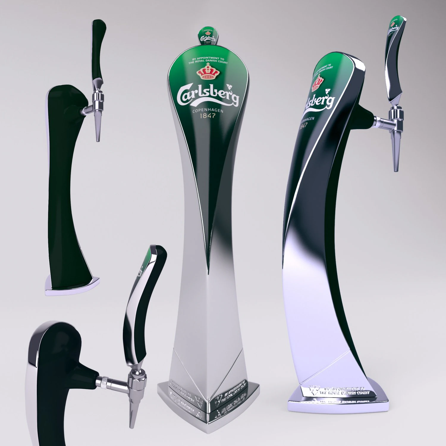 carlsberg beer tap 3D Model .c4d .max .obj .3ds .fbx .stl .blend 