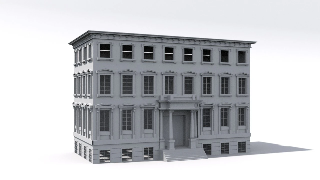building 4 storey 3D Model .c4d .max .obj .3ds .fbx .stl .blend 