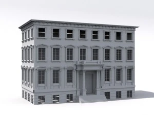 बिल्डिंग 4 मंजिला 3D मॉडल