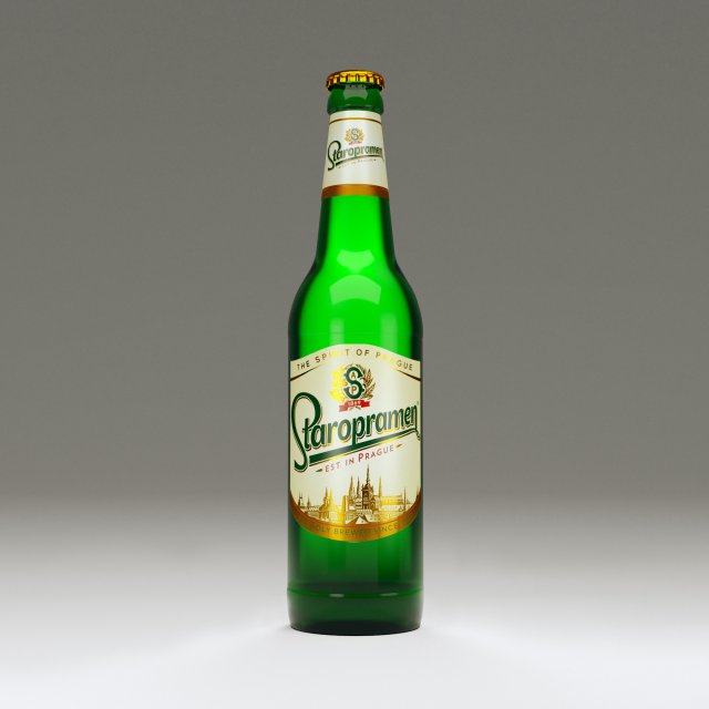staropramen bottle 3D Model .c4d .max .obj .3ds .fbx .stl .blend 