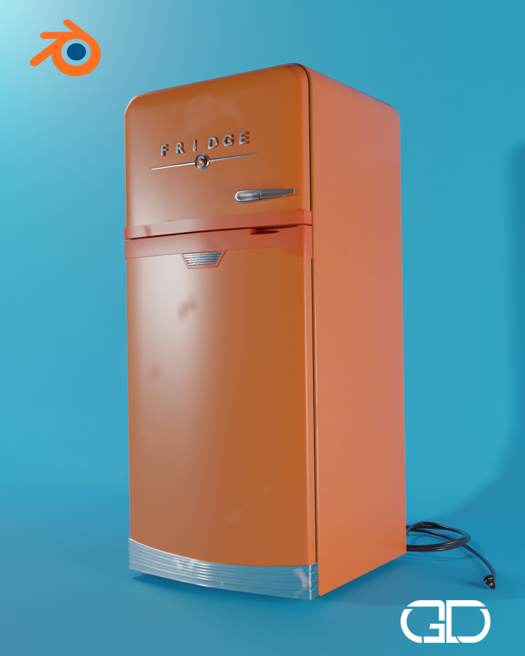 Galanz Retro Refrigerator 3D model