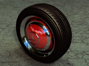 mercedes 190sl pair of wheels and tyres 3Dモデル