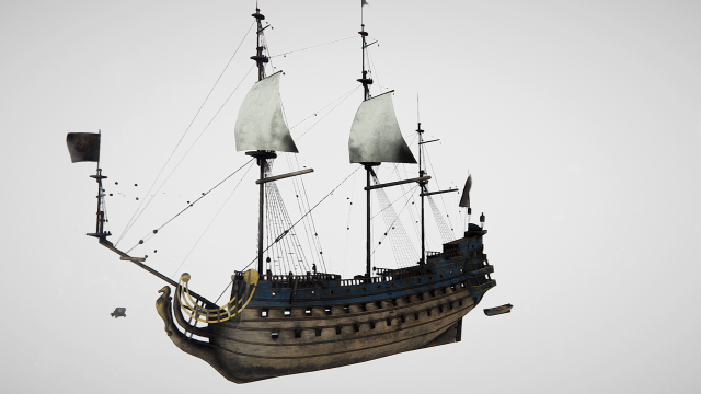 royal sailship 3D 模型 .c4d .max .obj .3ds .fbx .stl .blend