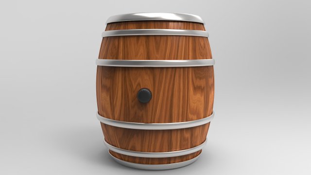 wooden barrel 3D Model .c4d .max .obj .3ds .fbx .stl .blend 