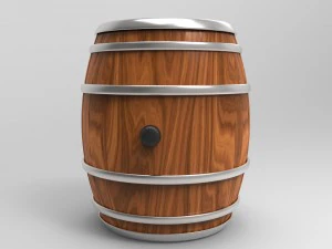 barril de madera Modelo 3D