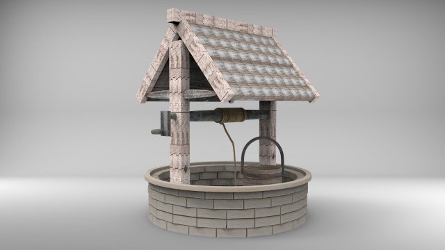 water well 3D Модель .c4d .max .obj .3ds .fbx .stl .blend 