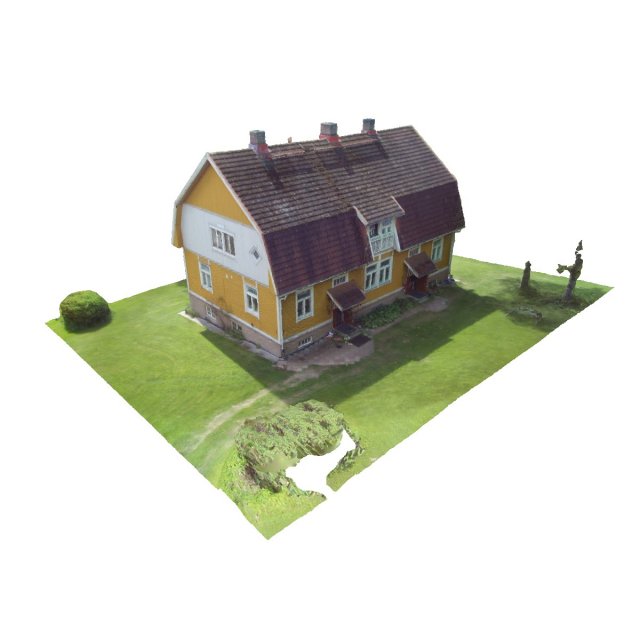 yellow house with mansard roof - photoscanned 3D मॉडल .c4d .max .obj .3ds .fbx .stl .blend 