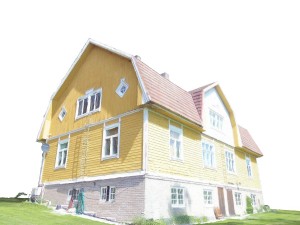 yellow house with mansard roof - photoscanned 3D मॉडल