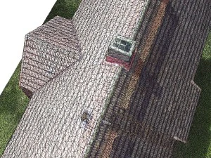 yellow house with mansard roof - photoscanned 3D Model