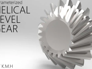 헬리컬 베벨 기어 3D 모델