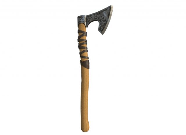 medieval battle axe 3D Model .c4d .max .obj .3ds .fbx .stl .blend 