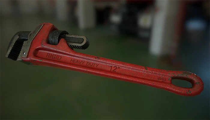 pipe wrench 3D Model .c4d .max .obj .3ds .fbx .stl .blend 