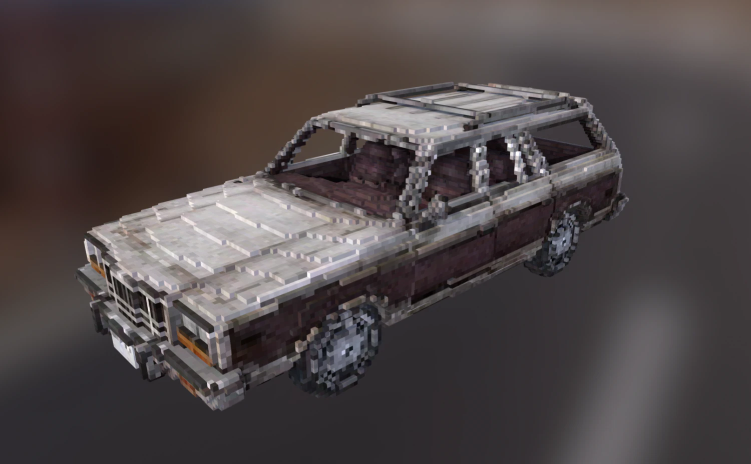 american voxel car 3D Model .c4d .max .obj .3ds .fbx .stl .blend
