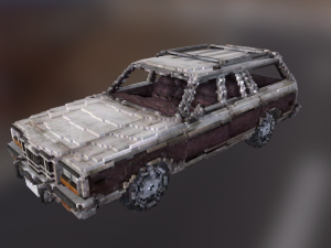 american voxel car 3D Model