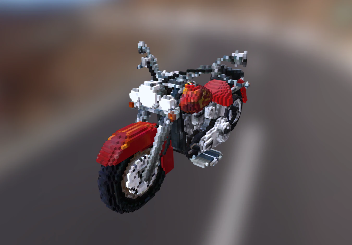 voxel harley Modelo 3D .c4d .max .obj .3ds .fbx .stl .blend 