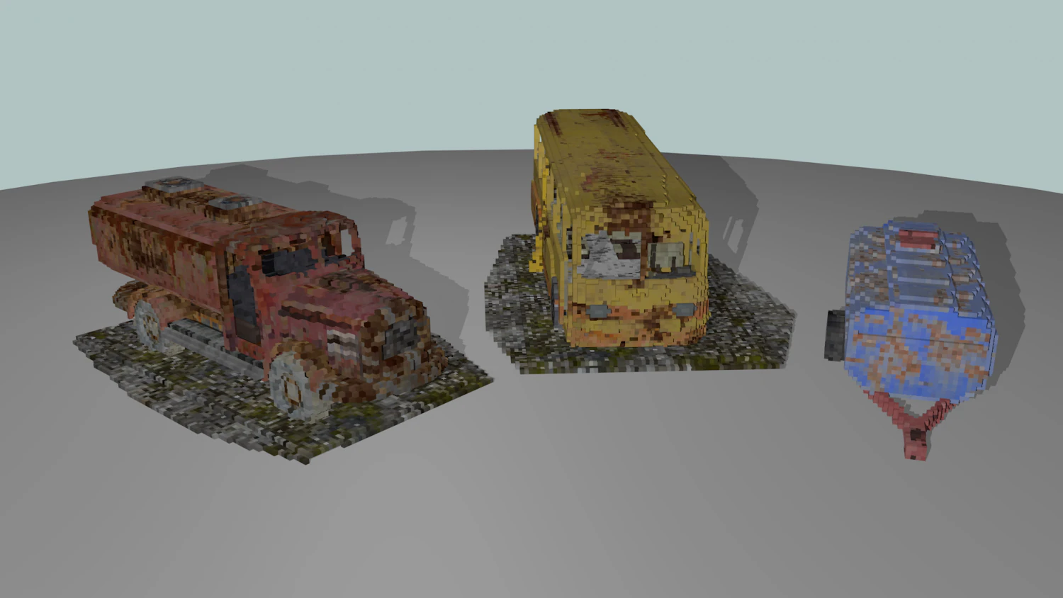 voxel vehicle pack 3D Model .c4d .max .obj .3ds .fbx .stl .blend