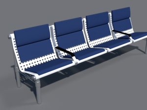 airport waiting bench 3D 模型