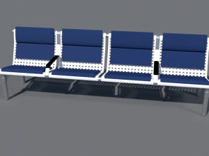 airport waiting bench 3D Model