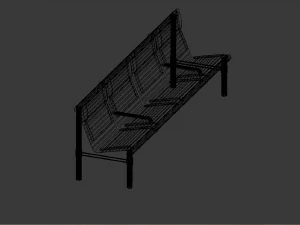 airport waiting bench 3D Model
