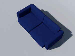 blue 3d couch 3D Model