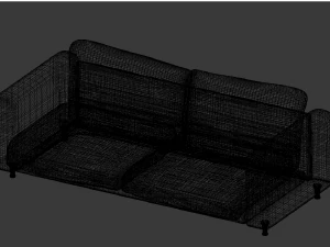 blue 3d couch 3D Model