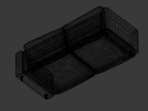 blue 3d couch 3D Model