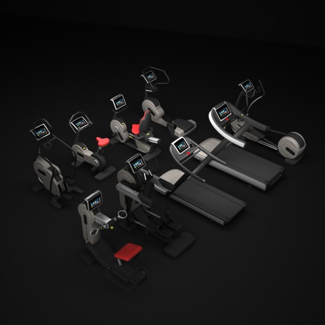 cardio fitness equipment 3D Model .c4d .max .obj .3ds .fbx .stl .blend