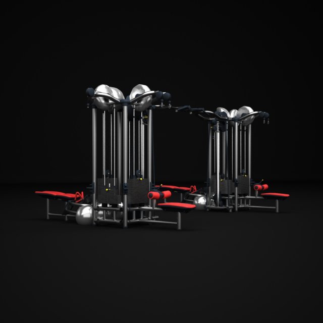 gym multistation cable 3 Modello 3D .c4d .max .obj .3ds .fbx .stl .blend 