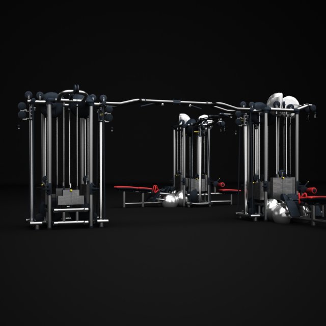 gym multistation cable 4 3D 模型 .c4d .max .obj .3ds .fbx .stl .blend 