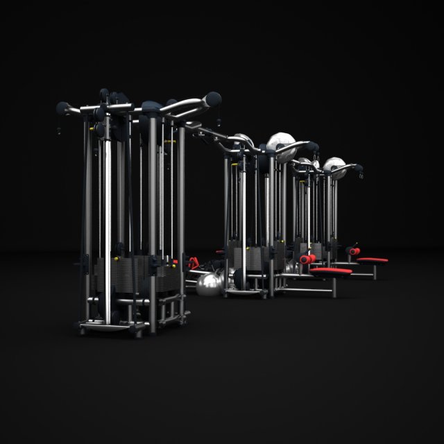 gym multistation cable 5 3D-Modell .c4d .max .obj .3ds .fbx .stl .blend 