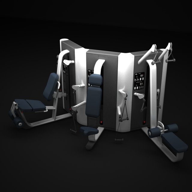 multistation gym wall Modelo 3D .c4d .max .obj .3ds .fbx .stl .blend 