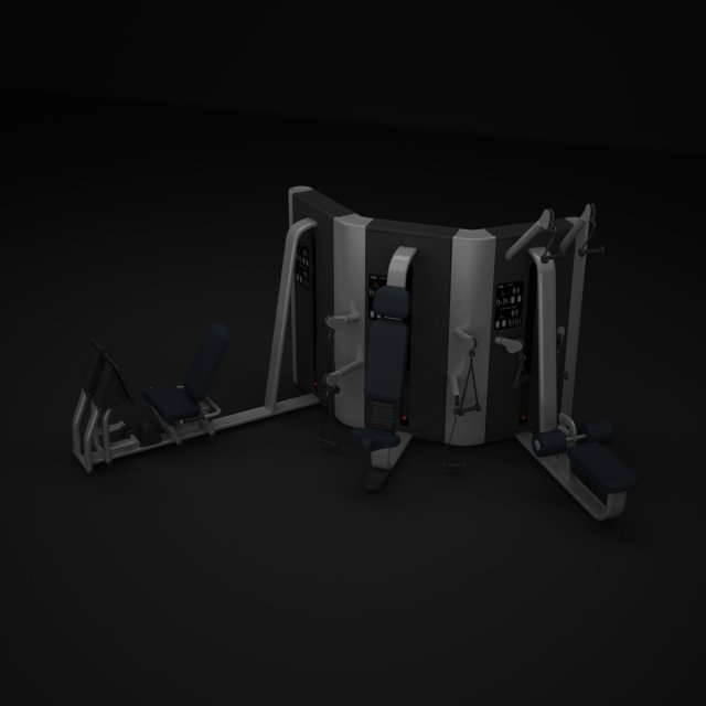 multistation gym wall 2 Modelo 3D .c4d .max .obj .3ds .fbx .stl .blend 