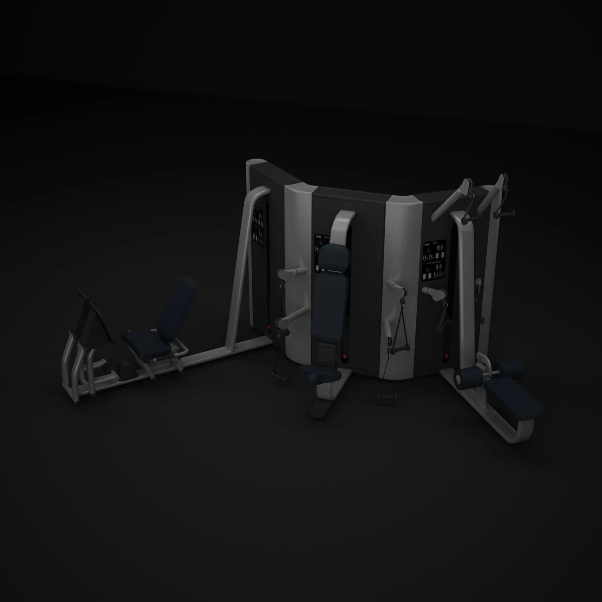 multistation gym wall 2 3D Model .c4d .max .obj .3ds .fbx .stl .blend 