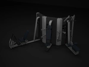 багатостанційна стінка для тренажерного залу 2 3D Модель