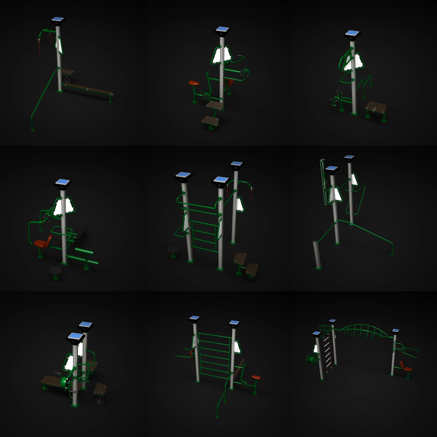 outdoor excercise collection 3D Model .c4d .max .obj .3ds .fbx .stl .blend 