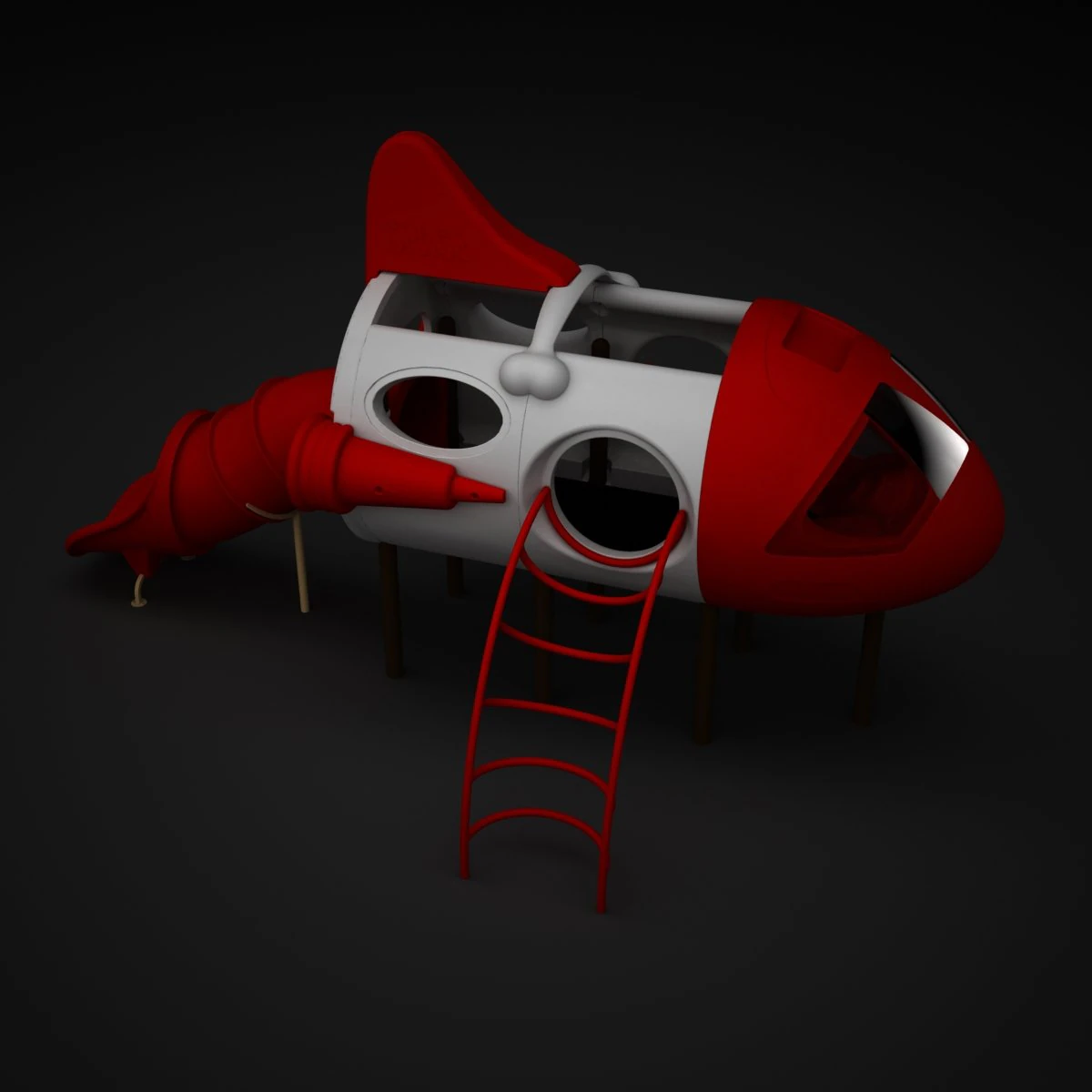 outdoor spaceship 003 3D Model .c4d .max .obj .3ds .fbx .stl .blend 