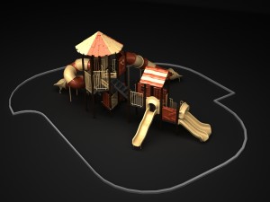 outdoor castle wood Modello 3D